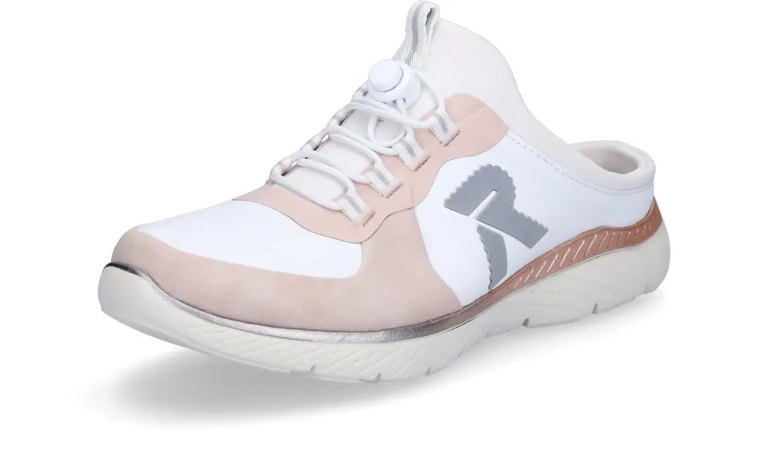 Rieker dames slip-on schoen wit roze