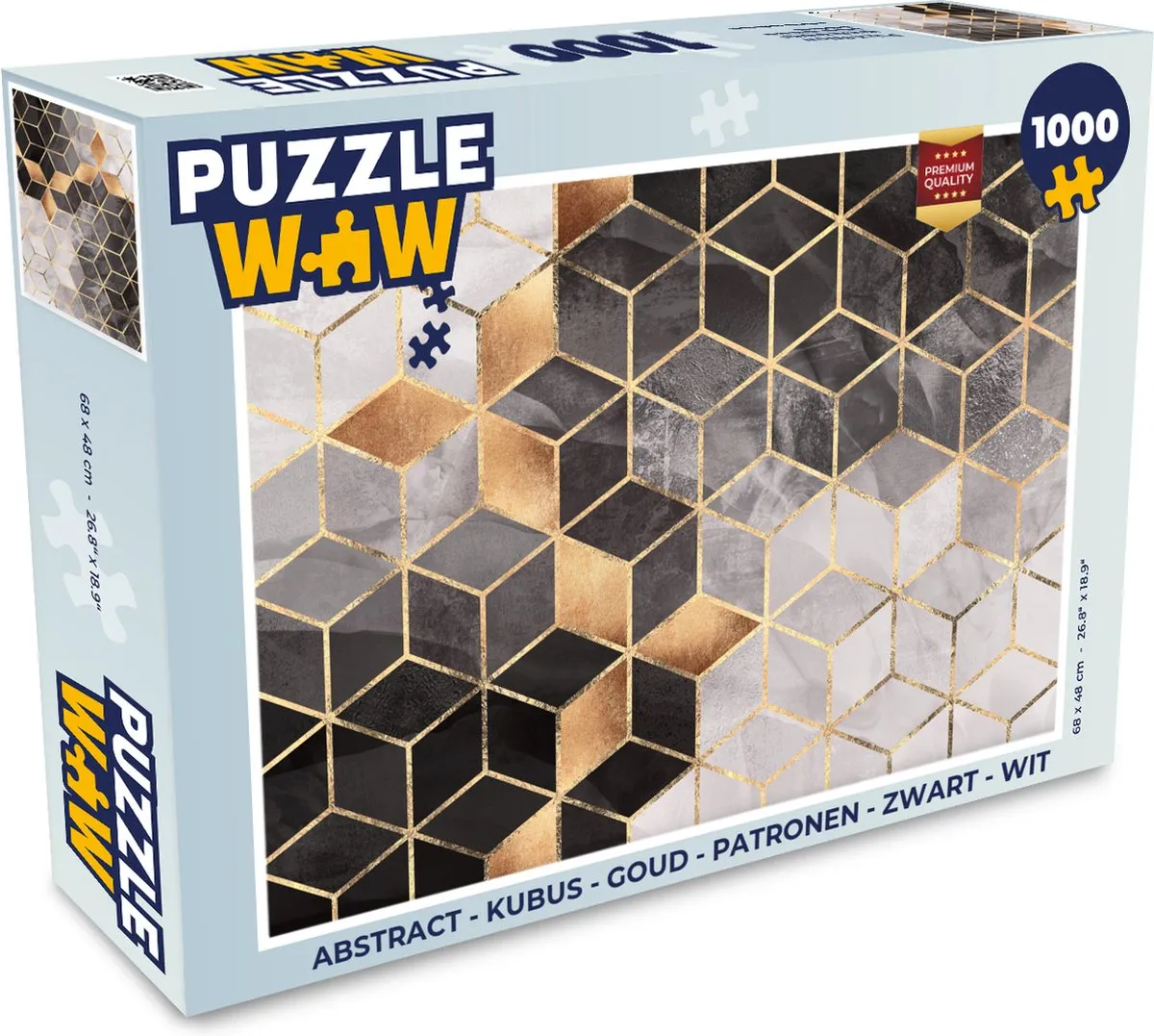 PuzzleWow Abstract Kubus Legpuzzel 1000 Stuks - Multicolor