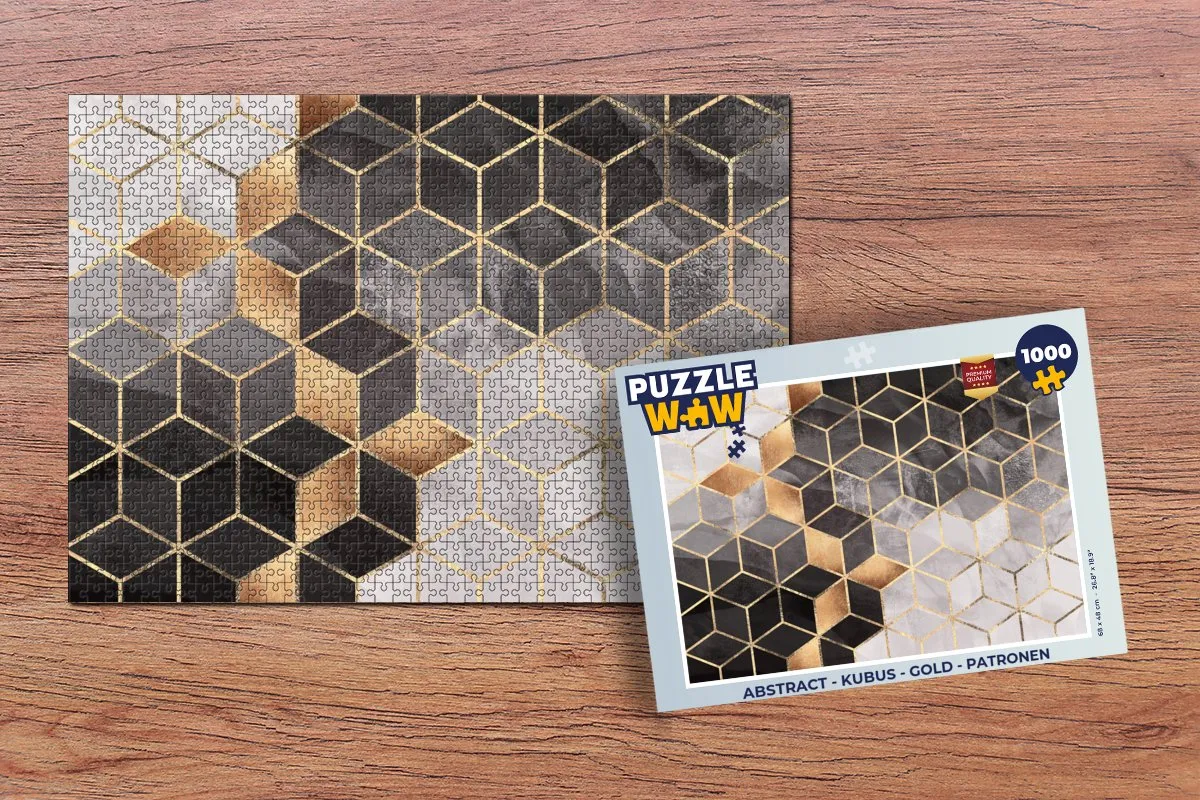 PuzzleWow Abstract Kubus Legpuzzel 1000 Stuks - Multicolor