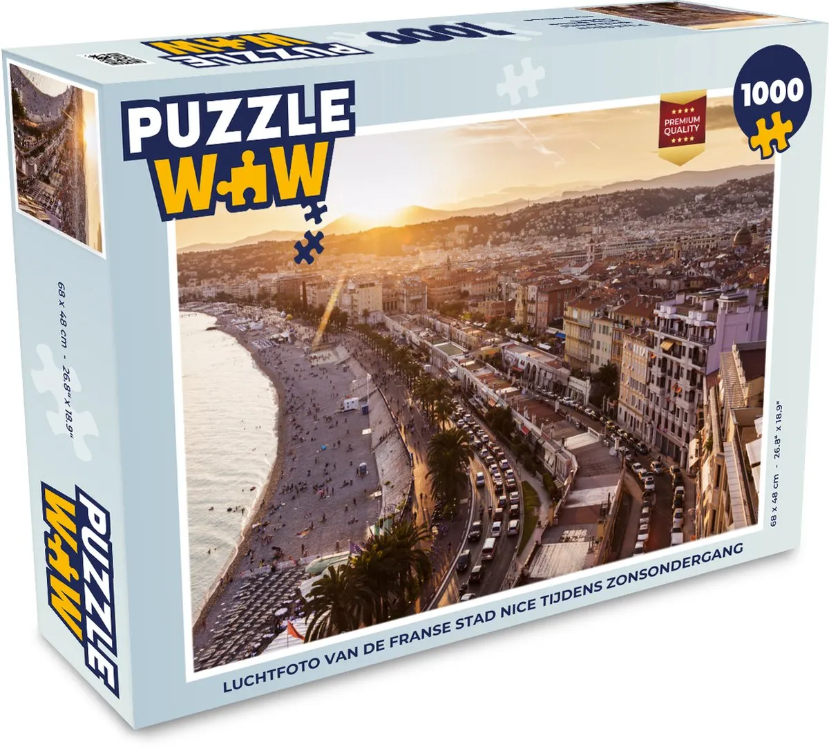 PuzzleWow Zonsondergang Stad Nice Legpuzzel 1000 Stuks