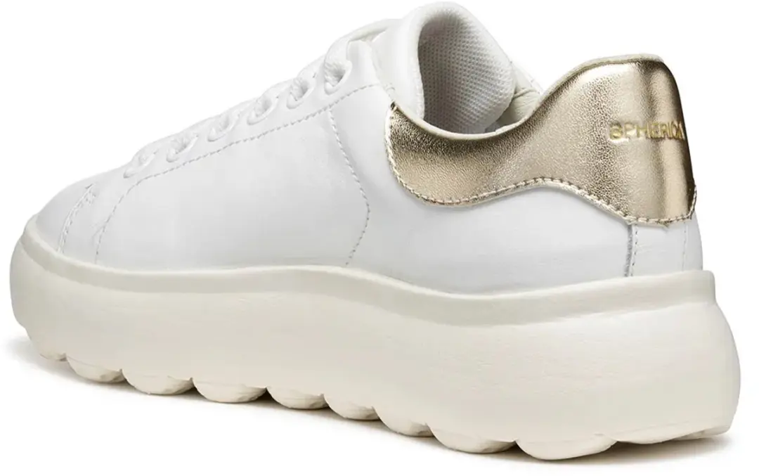 Geox Spherica EC4.1 Dames Sneakers - Wit/Lichtgoud - 37 - afbeelding 4 van 6