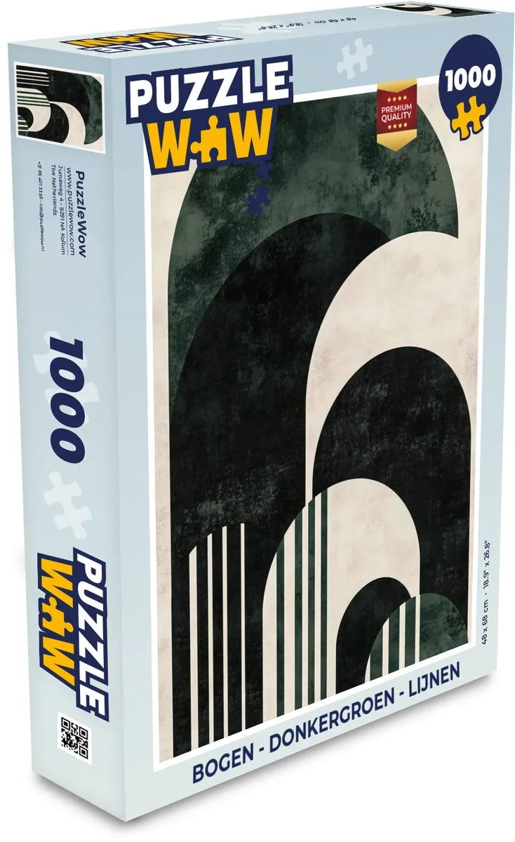 PuzzleWow Bogen Legpuzzel 1000 Stuks - Donkergroen