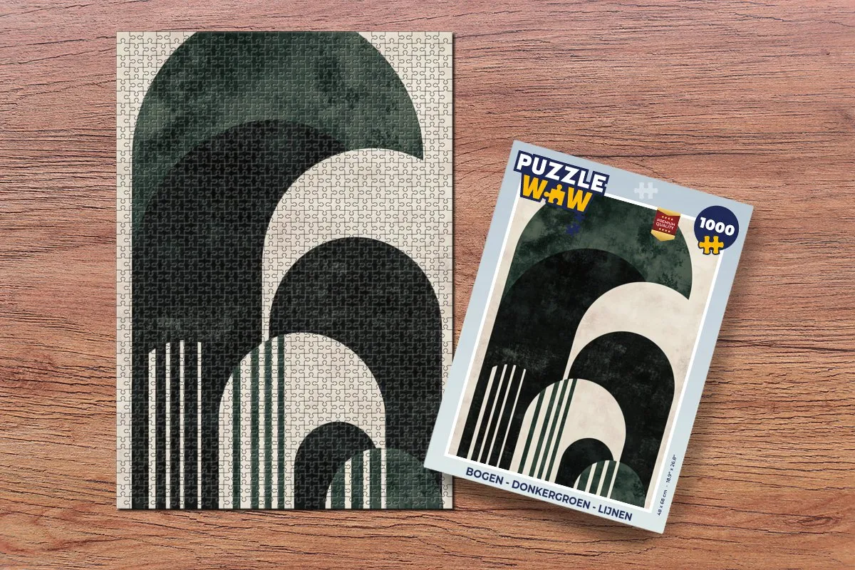 PuzzleWow Bogen Legpuzzel 1000 Stuks - Donkergroen