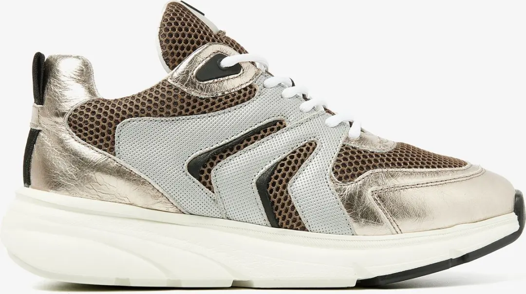 VIA VAI Vic Taylor Sneakers Dames 39 - Beige/Meerkleurig/Metallic