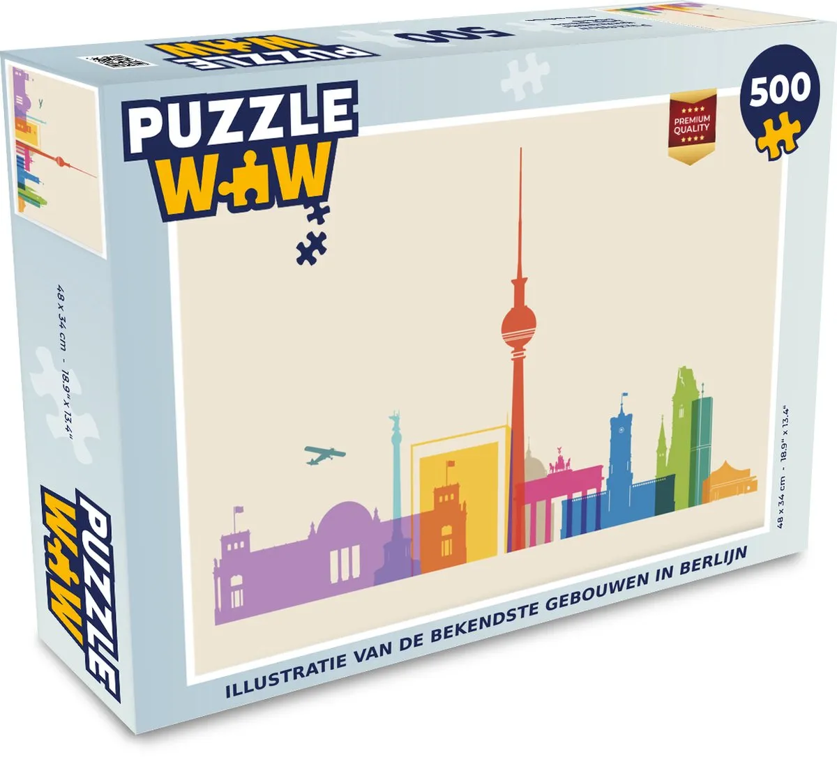 PuzzleWow Berlijnse Gebouwen Legpuzzel 500 Stuks - Multicolor