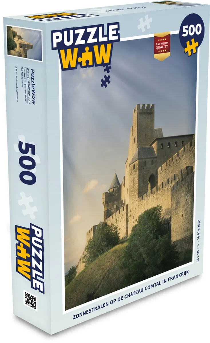 PuzzleWow Carcassonne Zon Kasteel Legpuzzel 500 Stuks - Multicolor