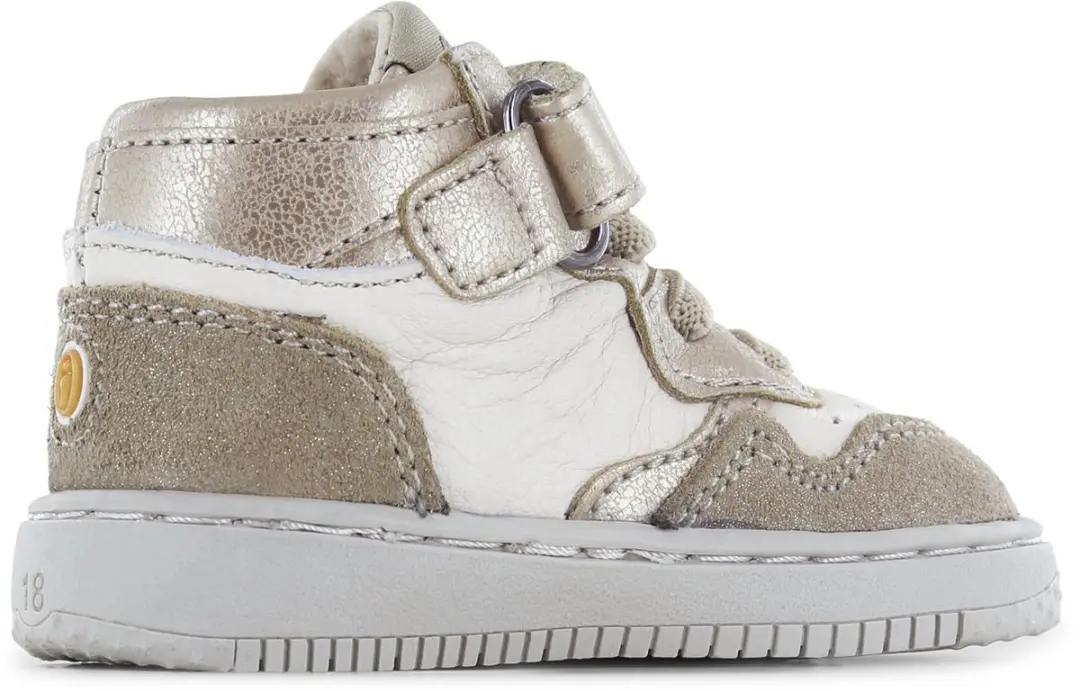 Shoesme Basket Sneakertje Beige-Goud - Maat 22 - afbeelding 4 van 6