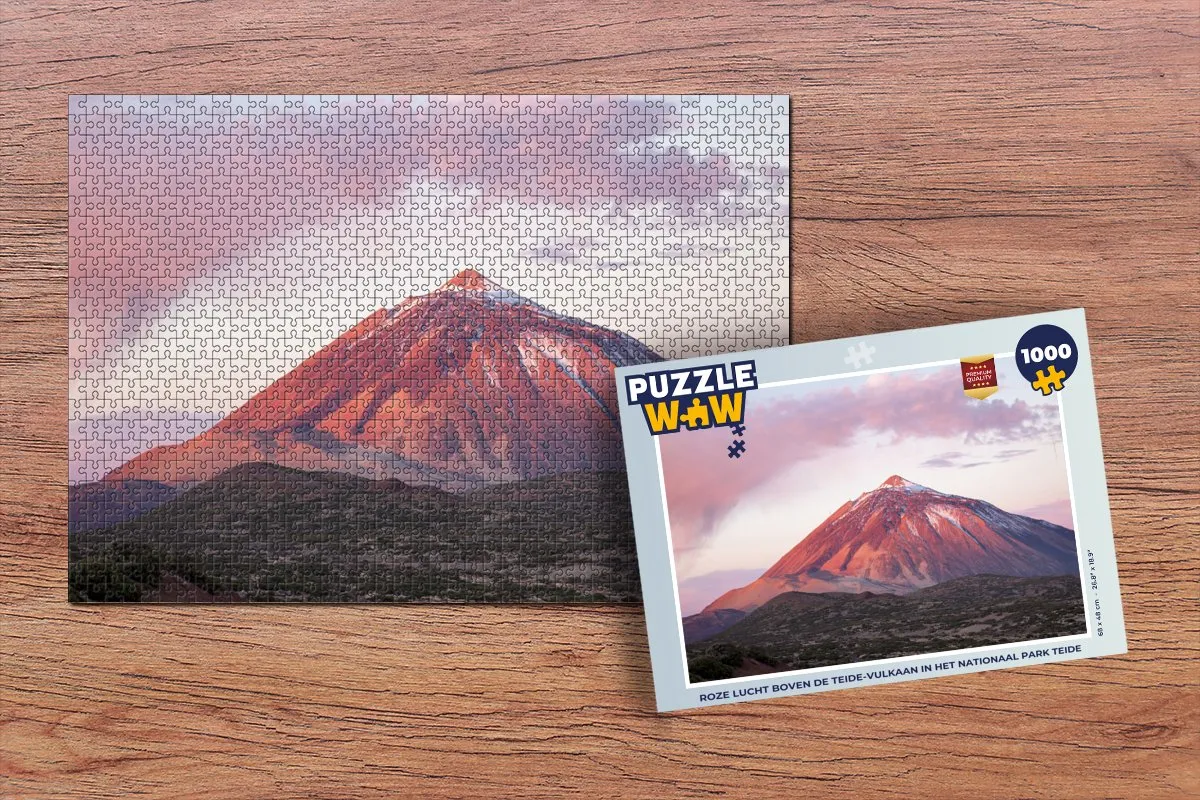 PuzzleWow Legpuzzel Roze lucht Teide 1000 Stuks - Multicolor