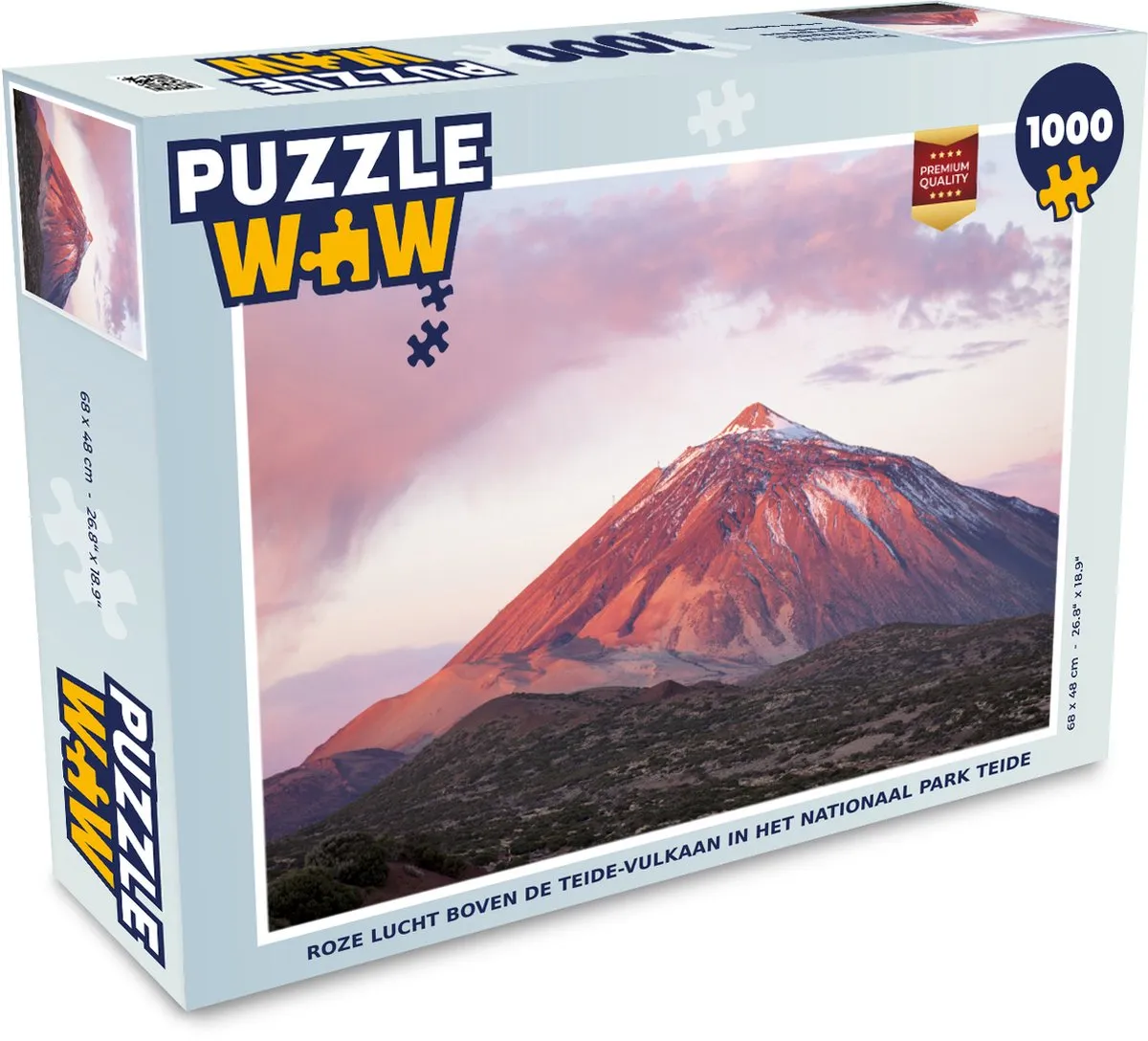 PuzzleWow Legpuzzel Roze lucht Teide 1000 Stuks - Multicolor