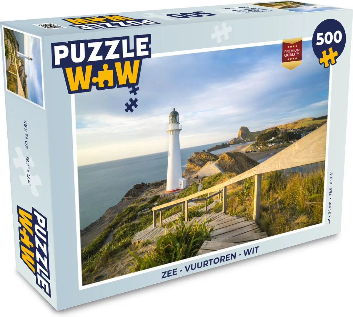 PuzzleWow Zee - Vuurtoren Legpuzzel 500 Stuks - Multicolor