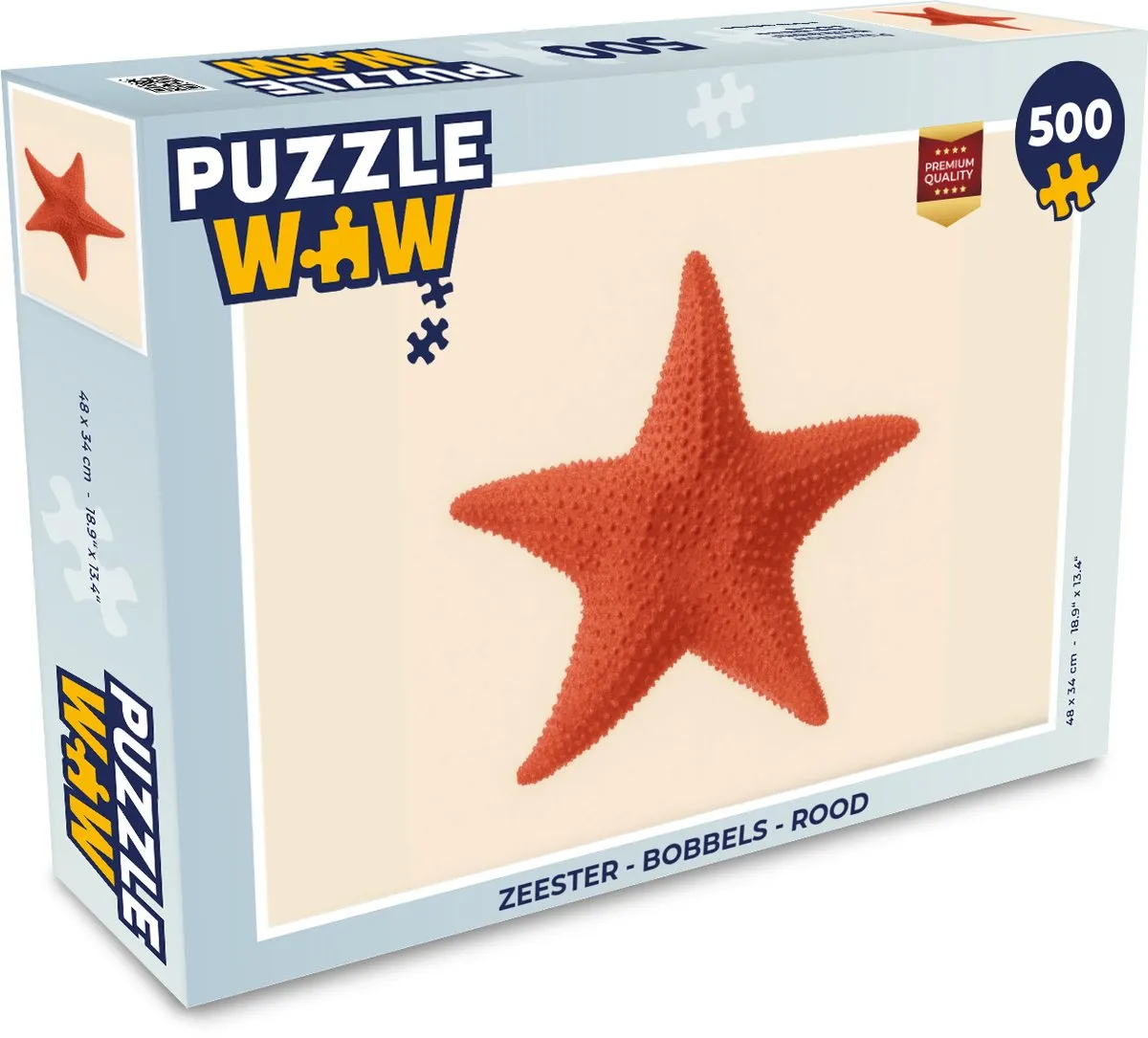 PuzzleWow Zeester Legpuzzel 500 Stuks - Rood