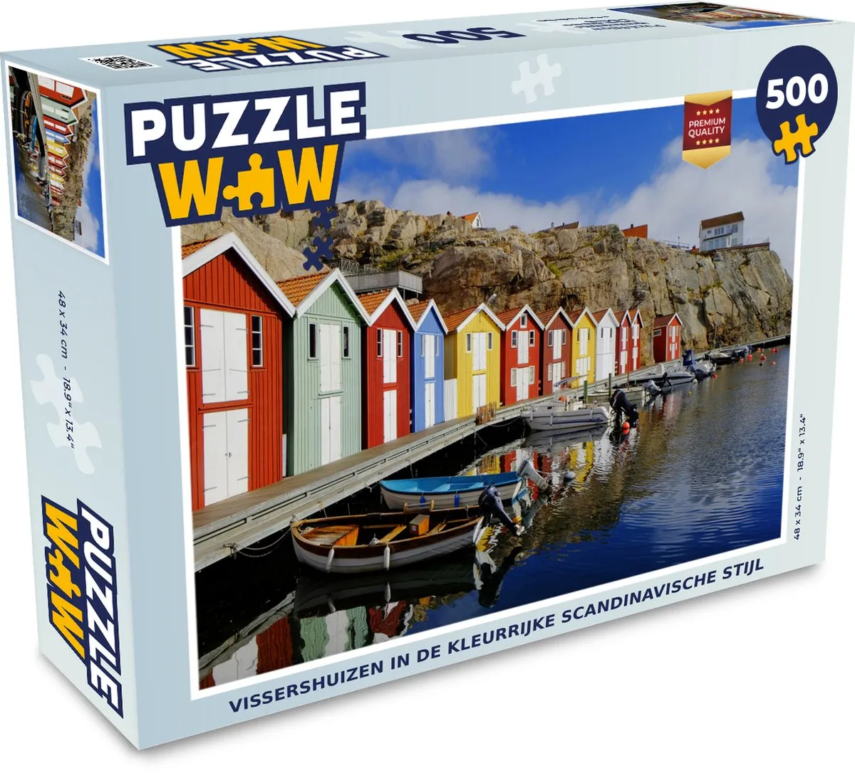 PuzzleWow Vissershuizen Legpuzzel 500 Stuks - Multicolor