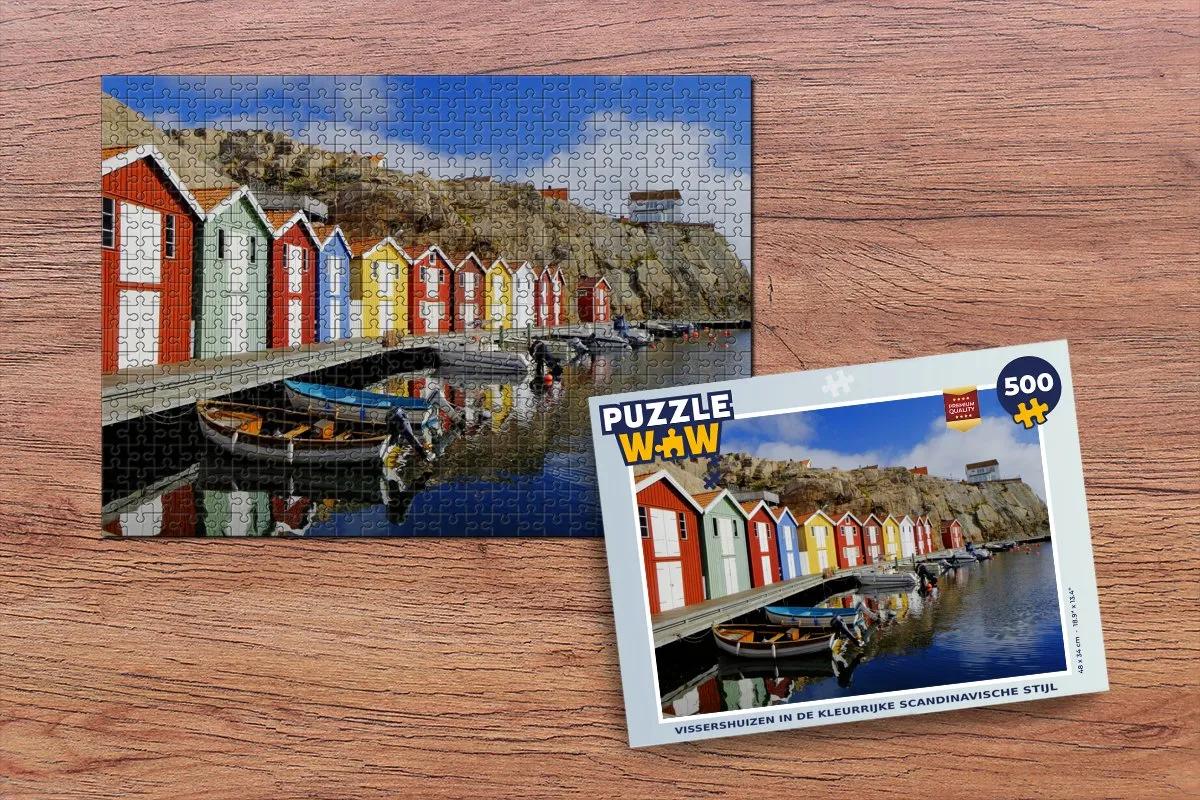 PuzzleWow Vissershuizen Legpuzzel 500 Stuks - Multicolor