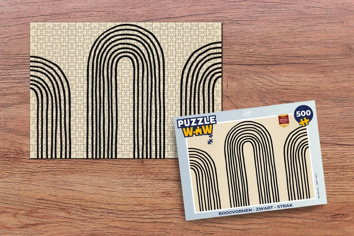 PuzzleWow Boogvormen Legpuzzel 500 Stuks - Zwart