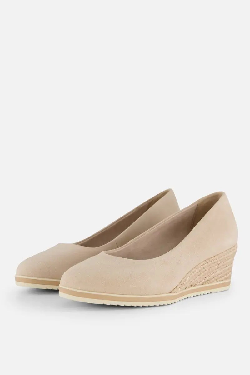 Tamaris Pumps met sleehak beige Leer - Dames - Maat 41