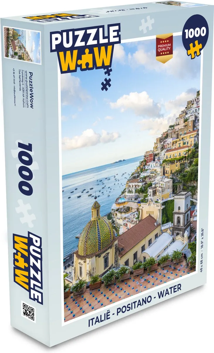 PuzzleWow Italië Positano Water Legpuzzel 1000 Stuks - Multicolor