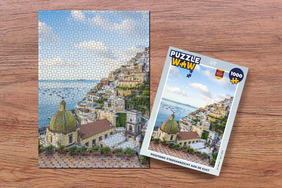 PuzzleWow Italië Positano Water Legpuzzel 1000 Stuks - Multicolor