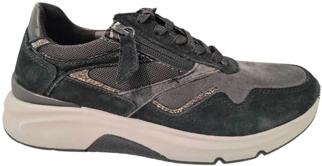 Gabor Rollingsoft Zwarte Suede Dames Sneakers