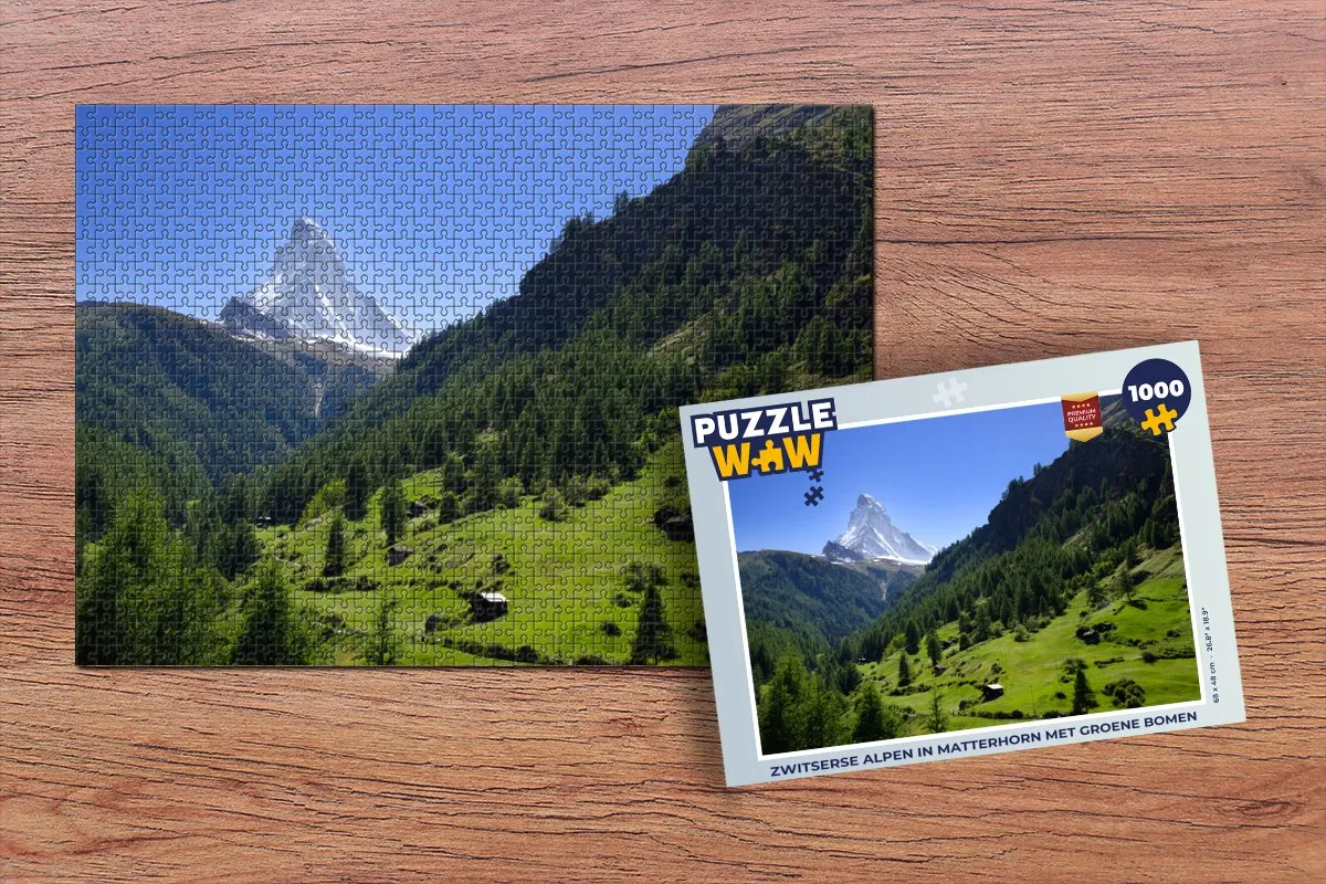 PuzzleWow Zwitserse Alpen Matterhorn Legpuzzel 1000 Stuks - Multicolor