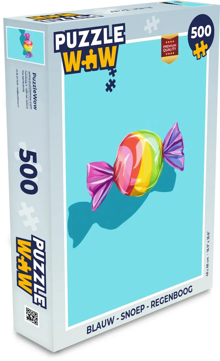 PuzzleWow Regenboog Legpuzzel 500 Stuks - Snoep