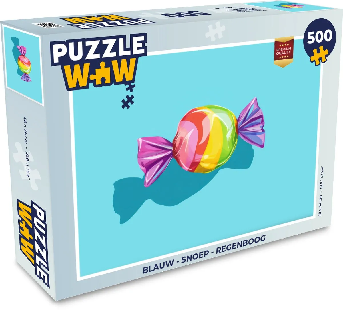 PuzzleWow Regenboog Legpuzzel 500 Stuks - Snoep