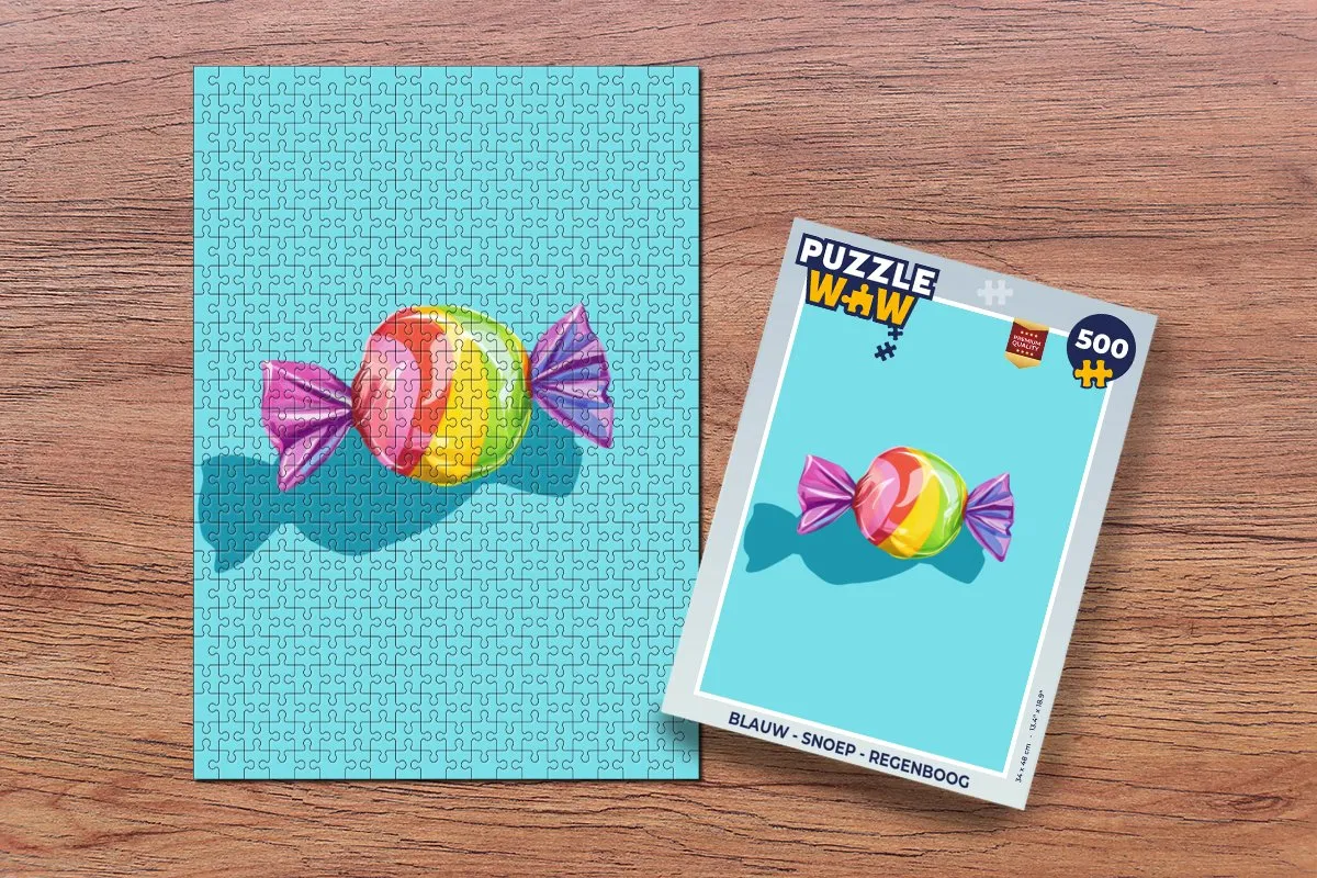 PuzzleWow Regenboog Legpuzzel 500 Stuks - Snoep