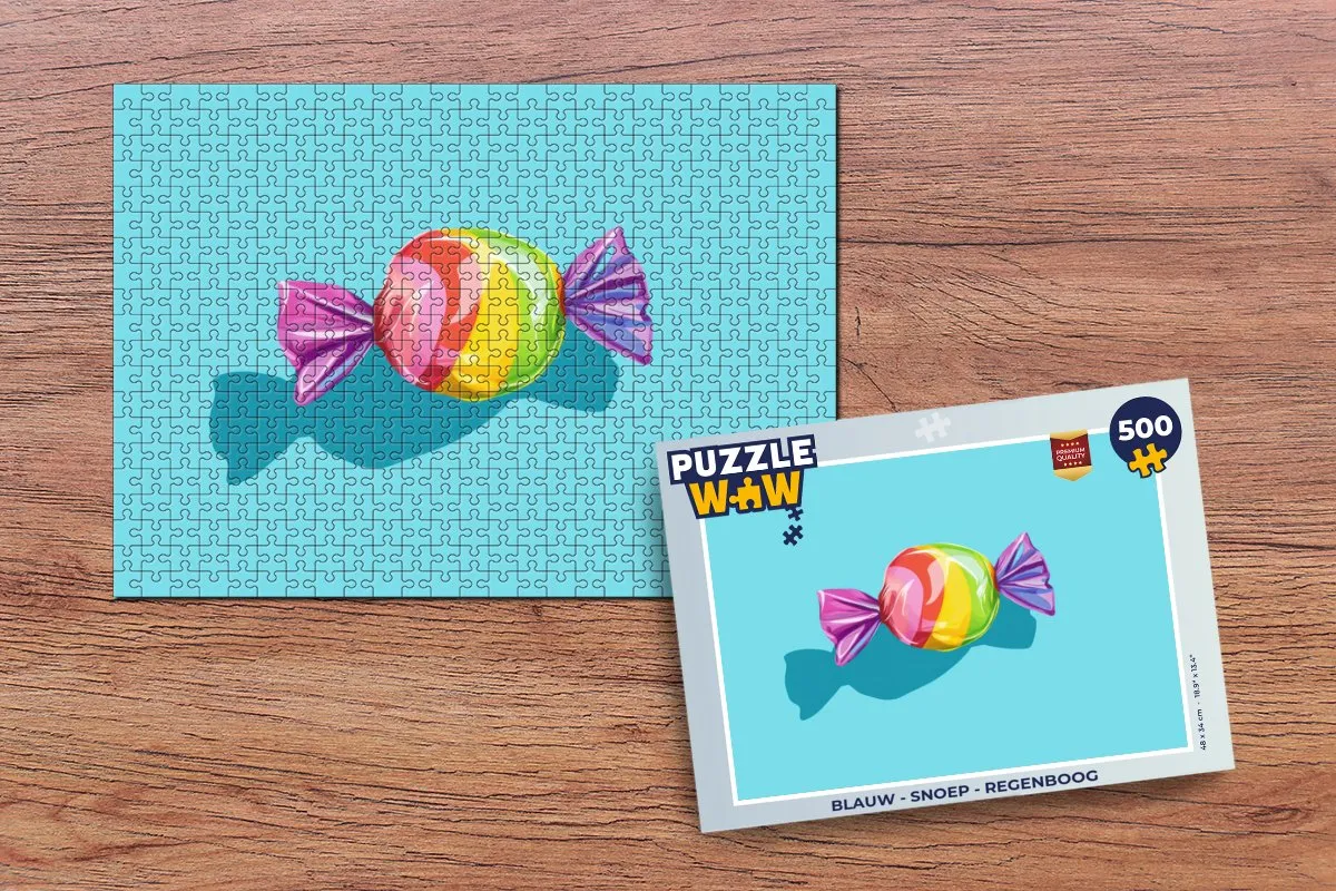 PuzzleWow Regenboog Legpuzzel 500 Stuks - Snoep