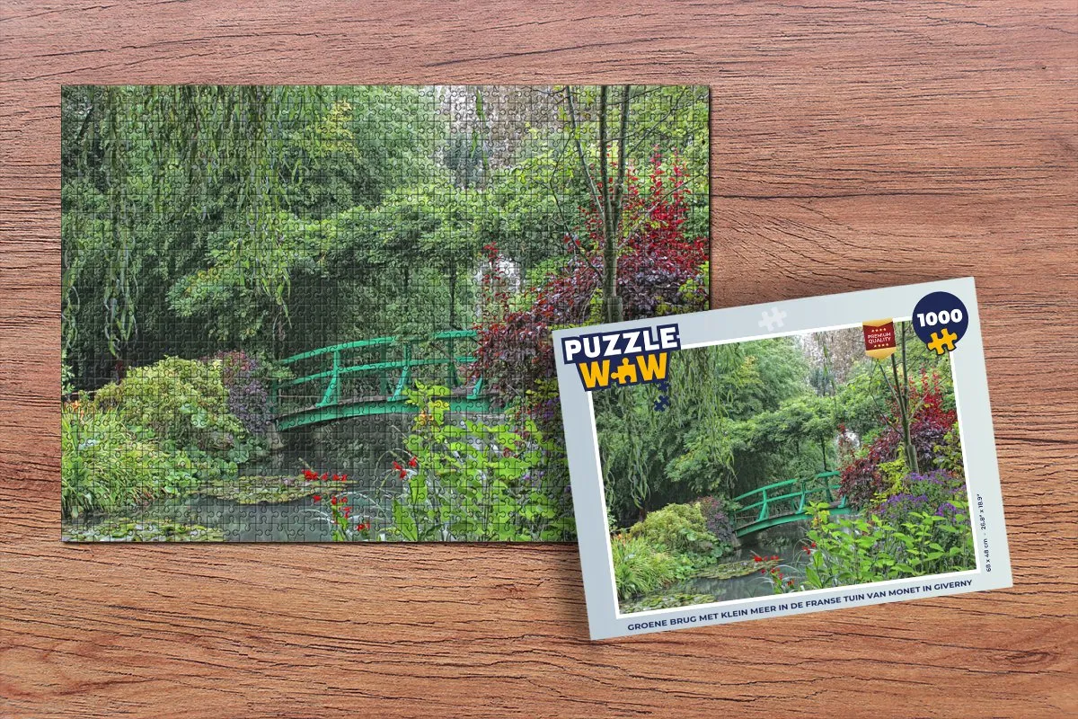 PuzzleWow Monet Franse Tuin Legpuzzel 1000 Stuks - Multicolor