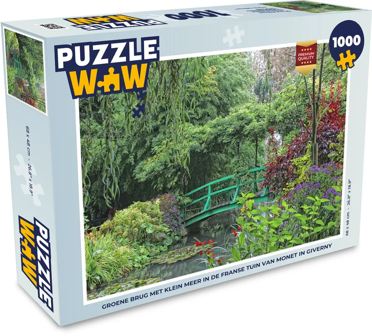 PuzzleWow Monet Franse Tuin Legpuzzel 1000 Stuks - Multicolor