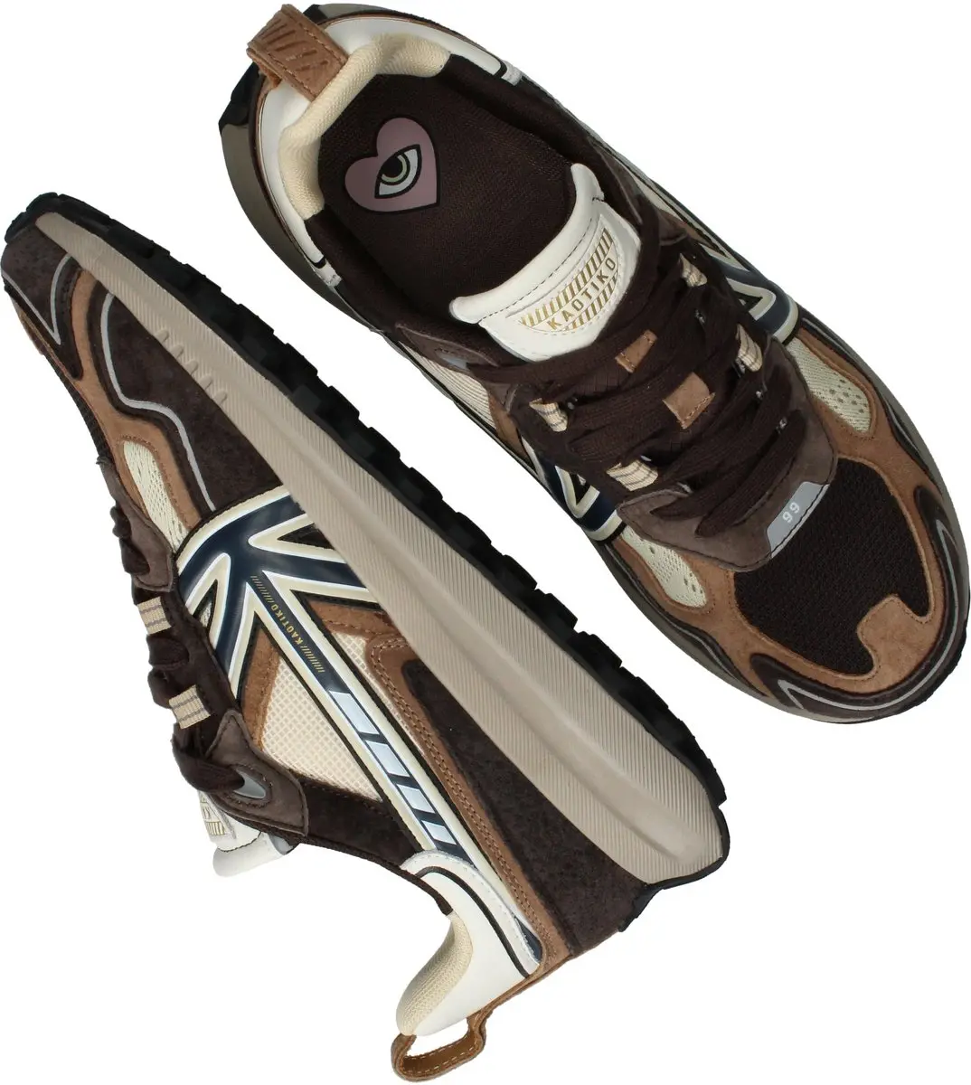 Kaotiko Vancouver Tech Sneakers Heren - Bruin - Maat 46 - afbeelding 6 van 6