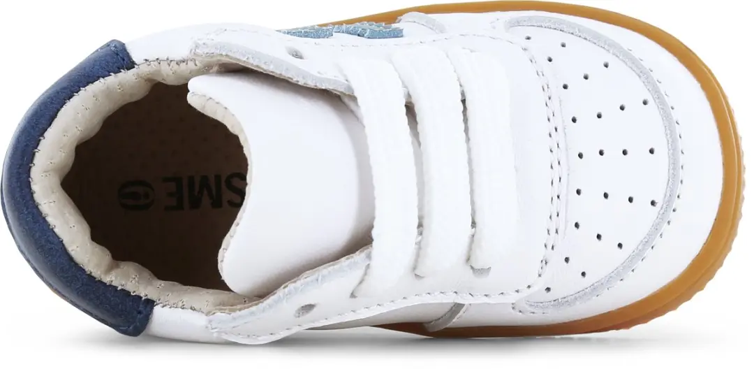 Shoesme Sneakers Kinderen - Wit-Blauw - Leer - Maat 19
