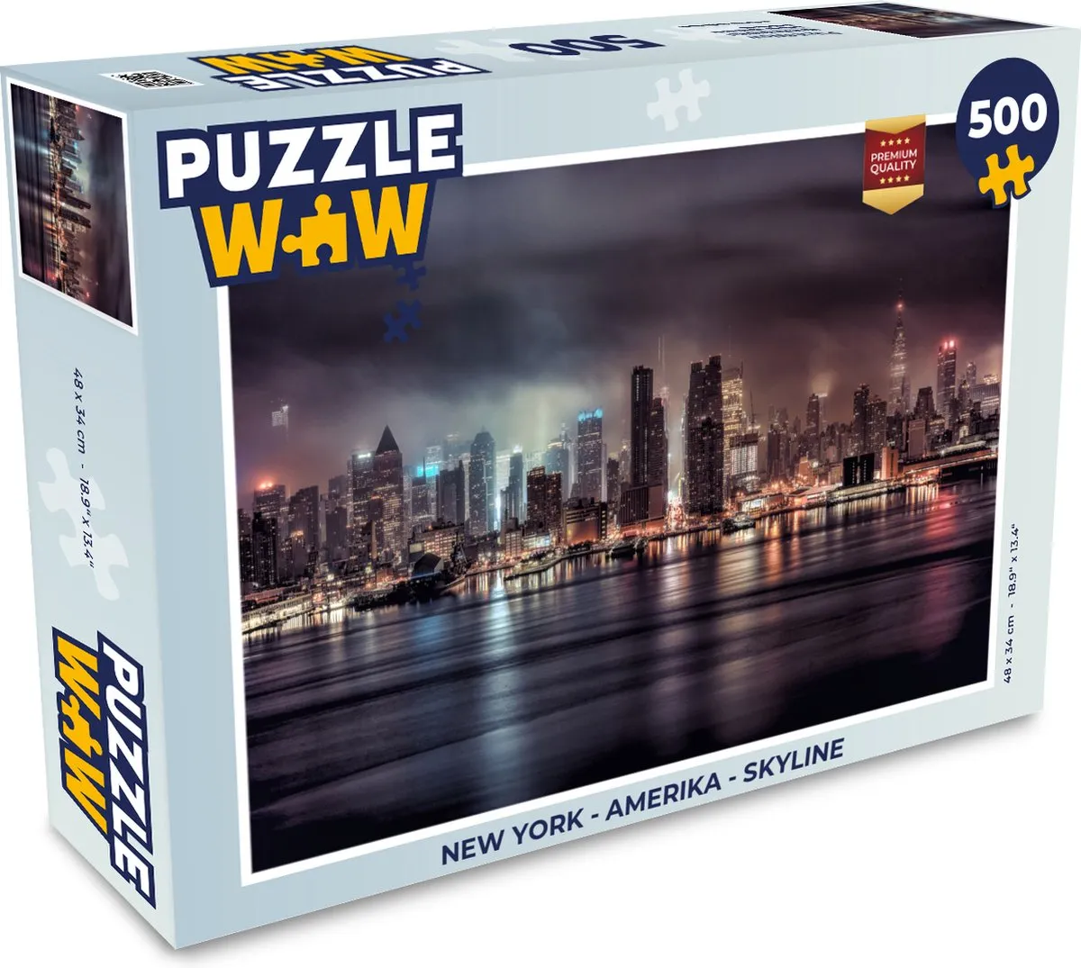 PuzzleWow New York Skyline Legpuzzel 500 Stuks - Multicolor