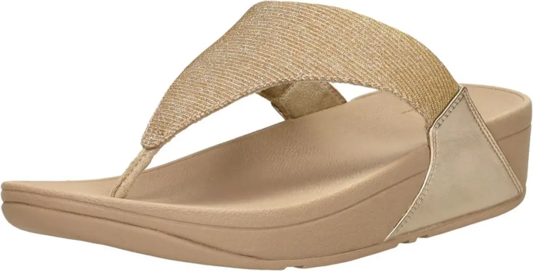 FitFlop Lulu Shimmerlux Teenslippers 39 - Goud/Beige - afbeelding 5 van 6