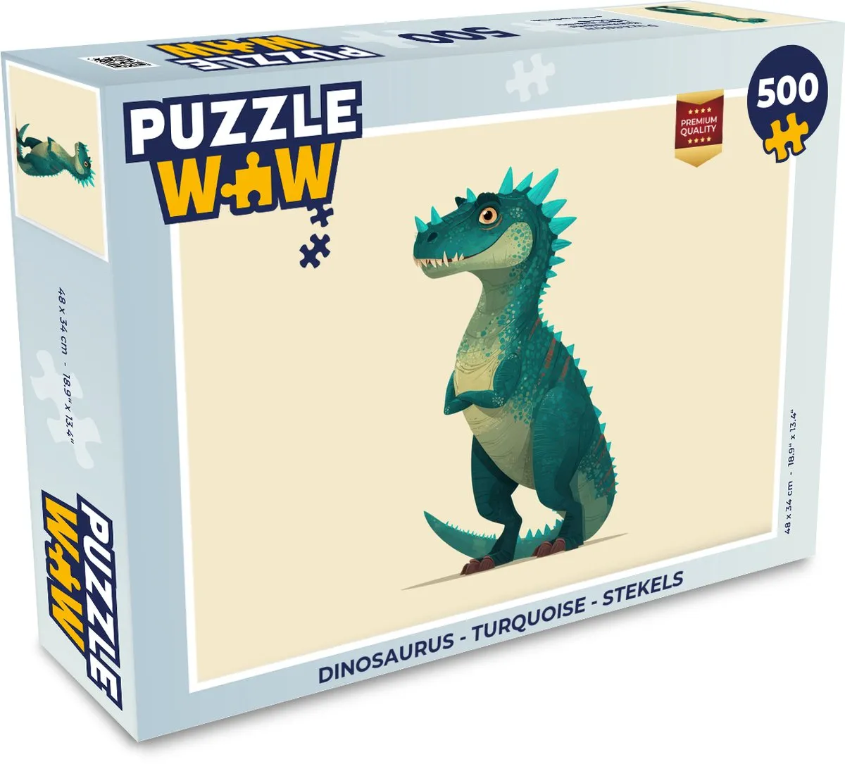 PuzzleWow Dinosaurus Stekels Legpuzzel 500 Stuks - Turquoise