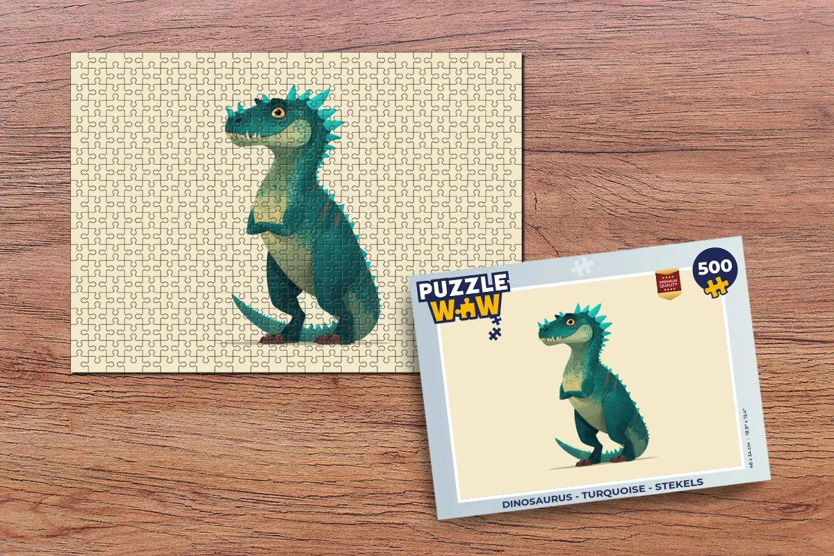 PuzzleWow Dinosaurus Stekels Legpuzzel 500 Stuks - Turquoise