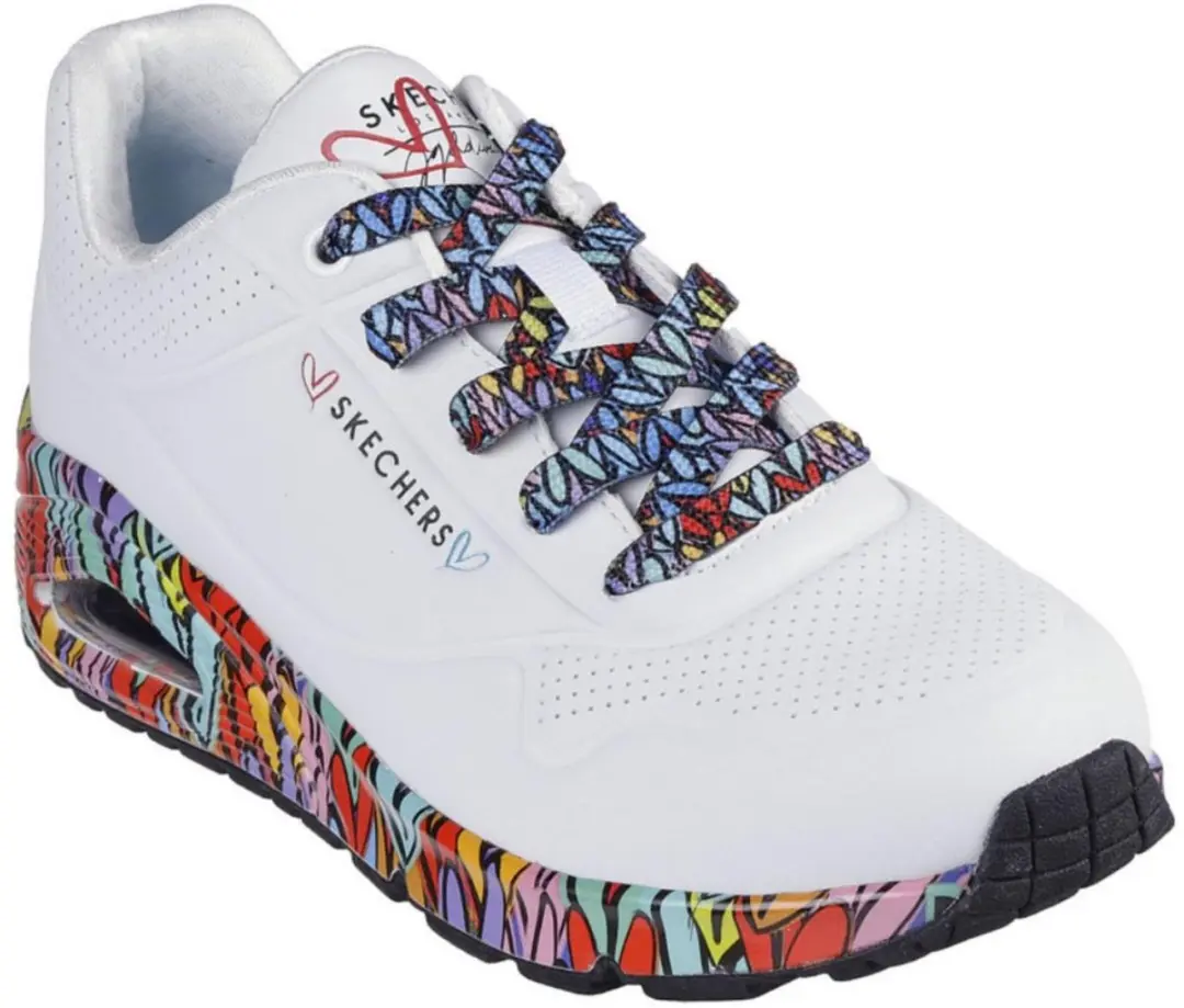 Skechers Uno Ravaged Love Sneakers 177918-WMLT - Wit - afbeelding 2 van 6