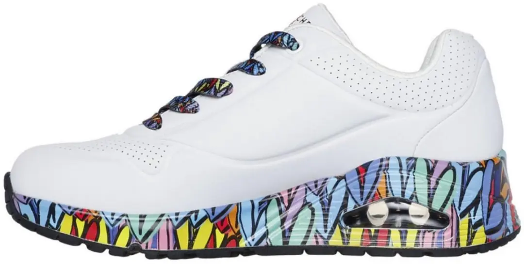 Skechers Uno Ravaged Love Sneakers 177918-WMLT - Wit - afbeelding 3 van 6