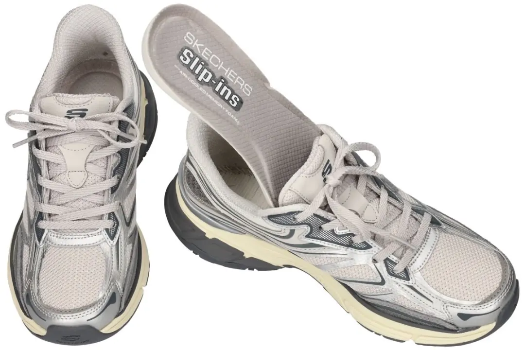 Skechers 138204 Dames Sneakers - Zilver - afbeelding 4 van 5
