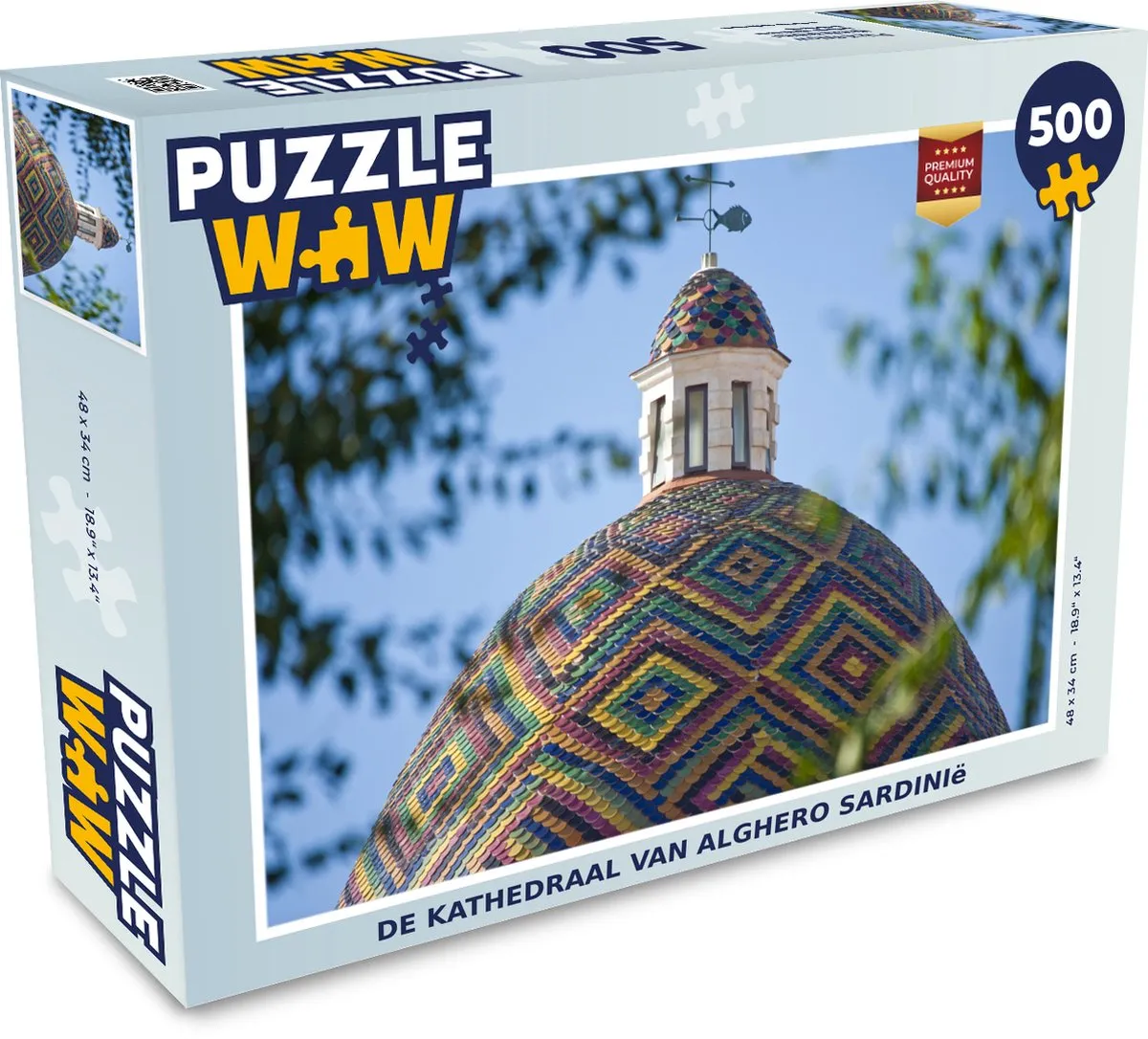 PuzzleWow Legpuzzel De Kathedraal van Alghero Sardinië 500 Stuks - Multicolor