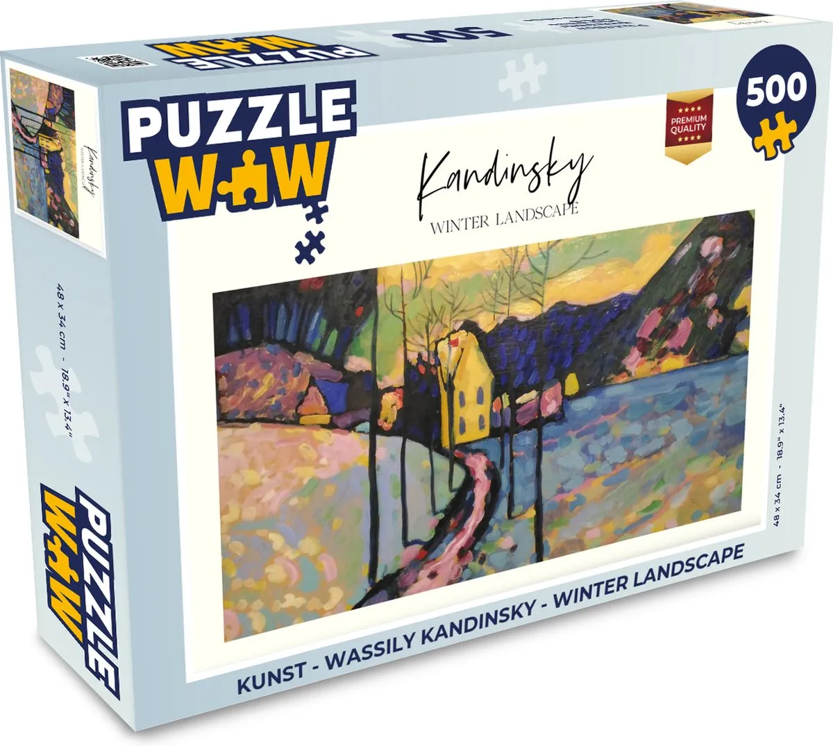 PuzzleWow Wassily Kandinsky Winterlandschap Legpuzzel 500 Stuks - Multicolor