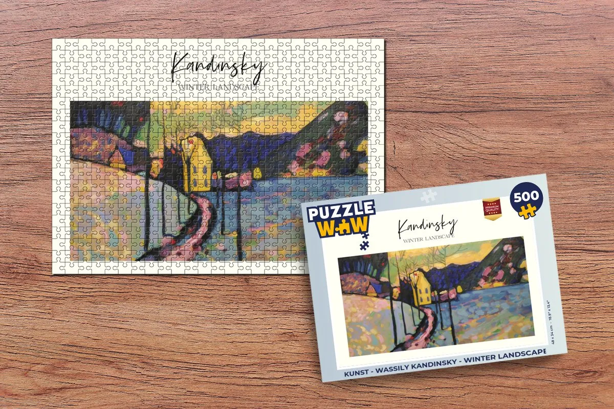 PuzzleWow Wassily Kandinsky Winterlandschap Legpuzzel 500 Stuks - Multicolor