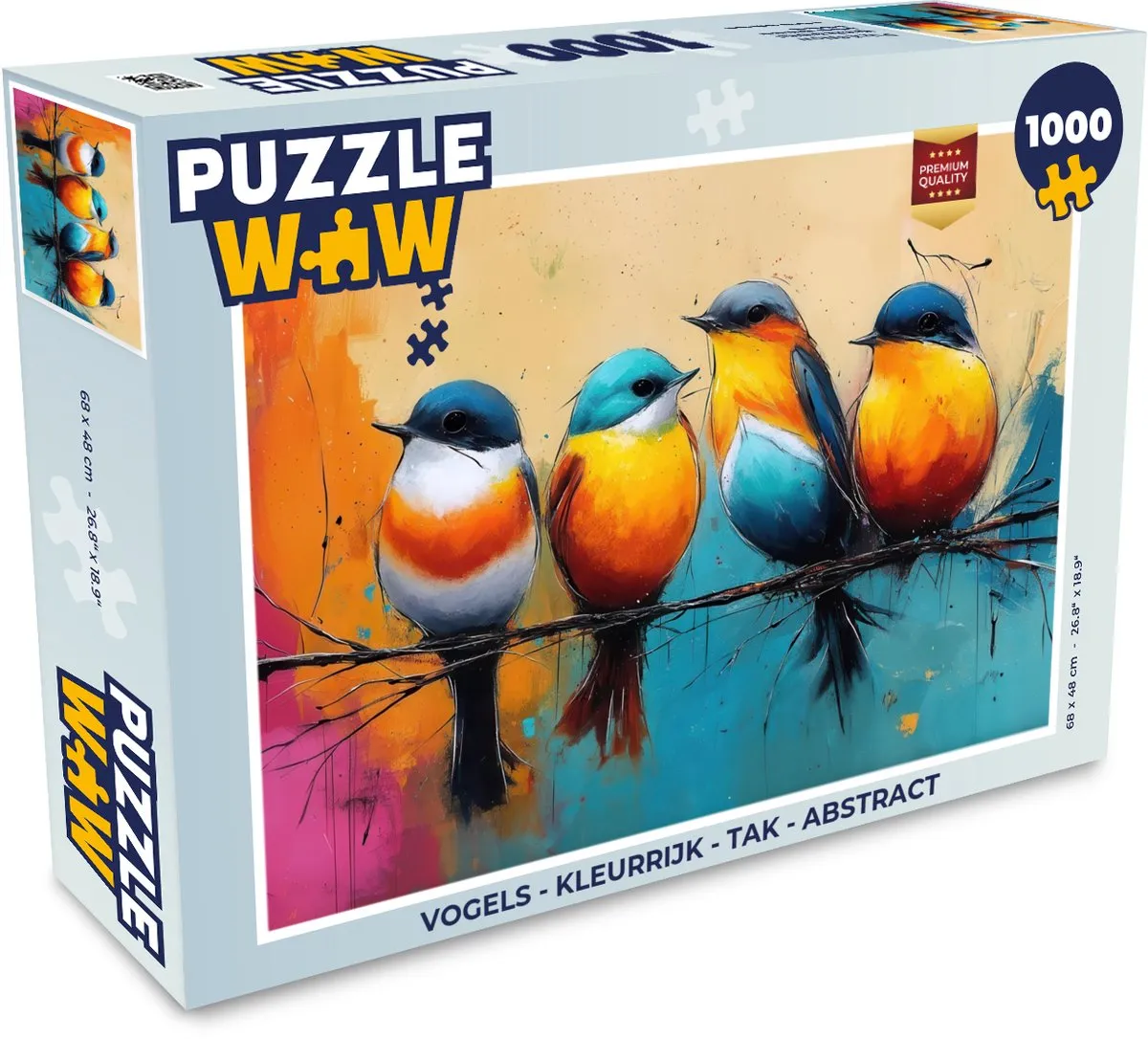 PuzzleWow Vogels Kleurrijk Tak Legpuzzel 1000 Stuks
