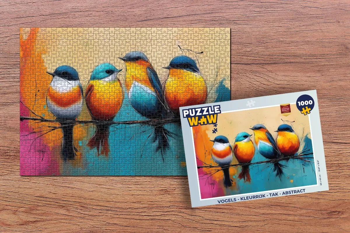 PuzzleWow Vogels Kleurrijk Tak Legpuzzel 1000 Stuks