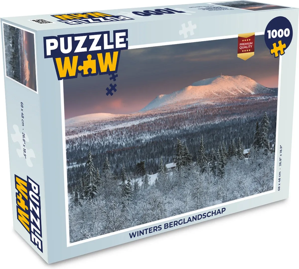 PuzzleWow Winters Berglandschap Legpuzzel 1000 Stuks - Multicolor