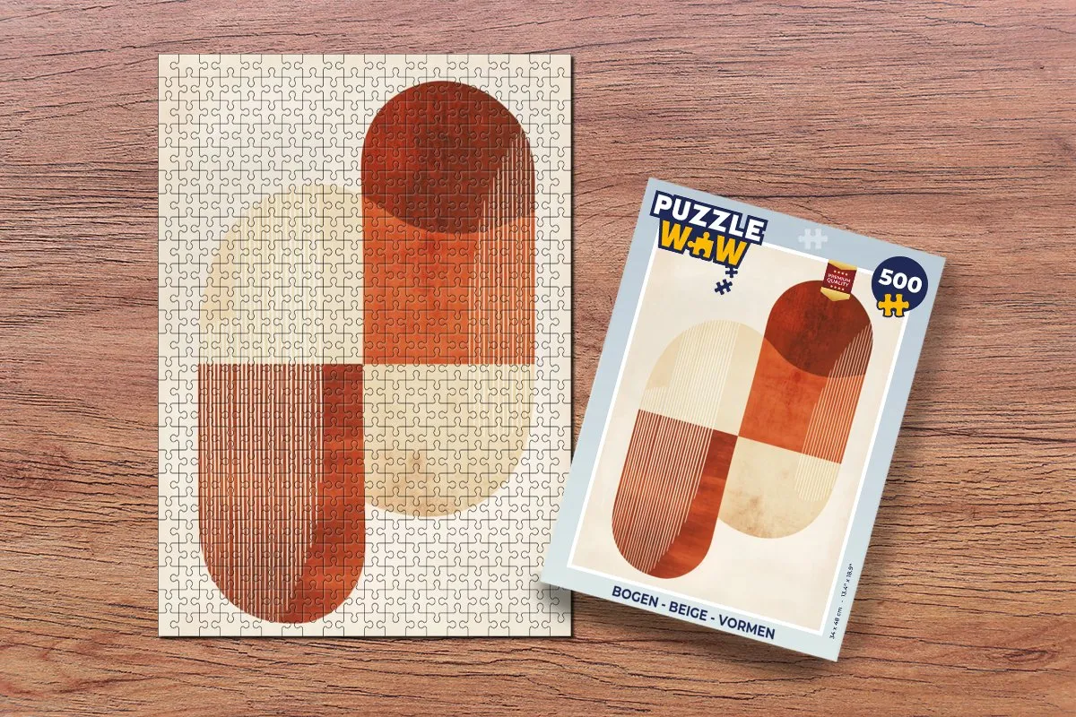 PuzzleWow Vormen Legpuzzel 500 Stuks - Beige