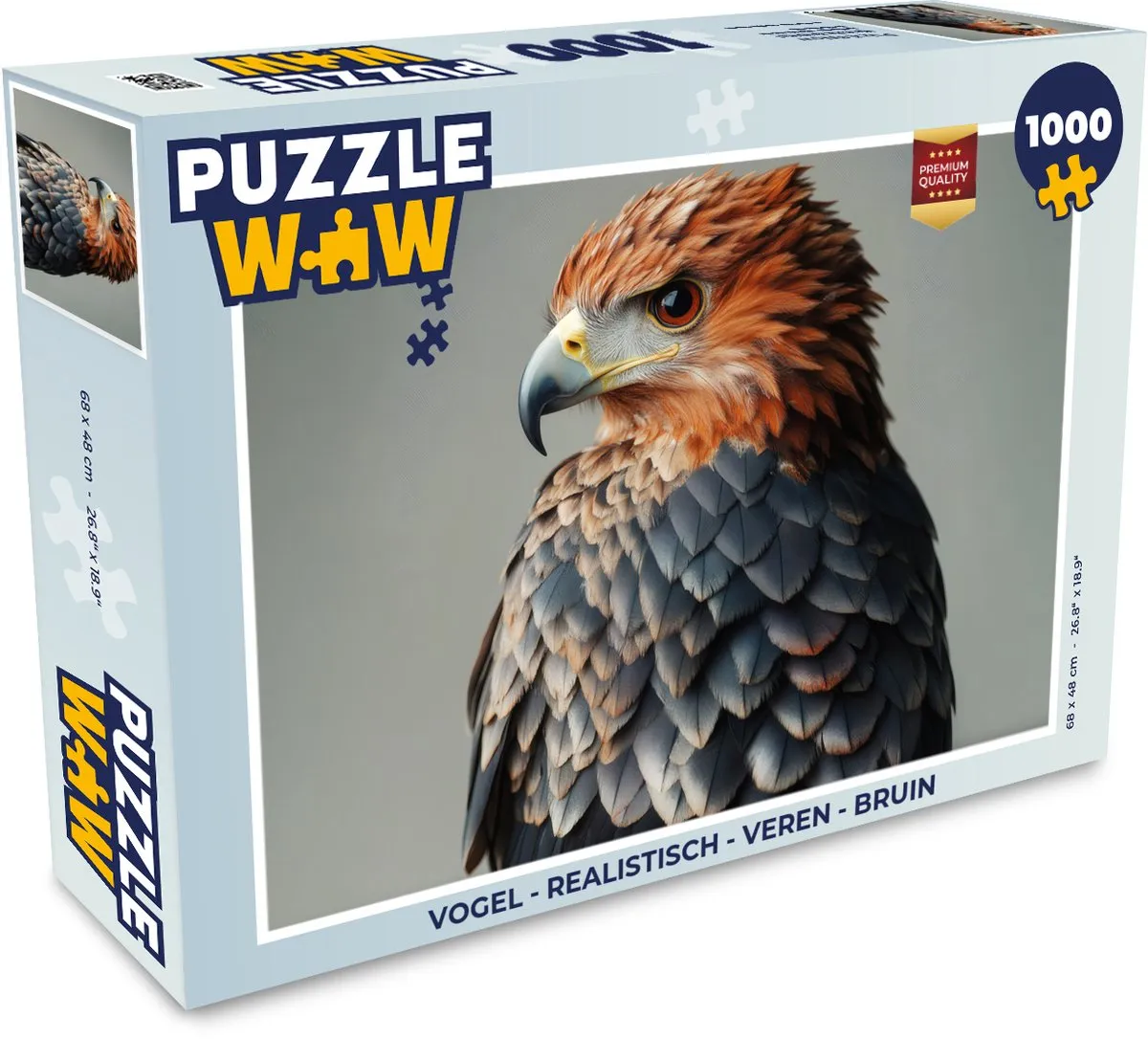 PuzzleWow Vogel Legpuzzel 1000 Stuks - Realistisch Bruin