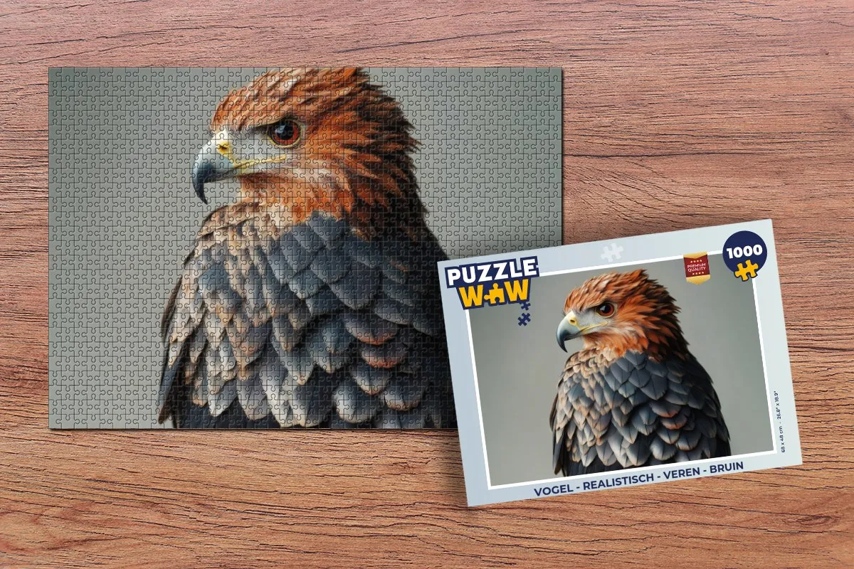 PuzzleWow Vogel Legpuzzel 1000 Stuks - Realistisch Bruin