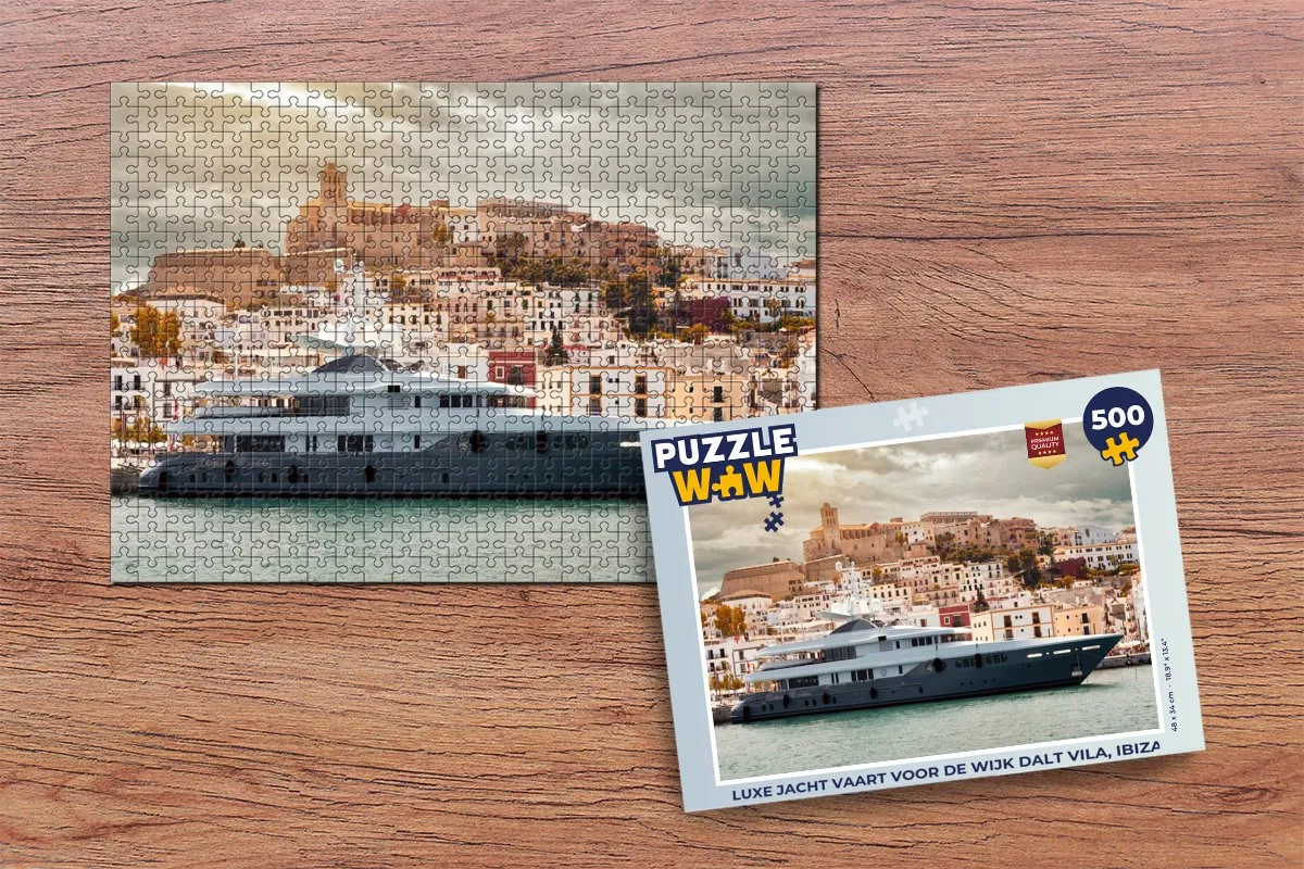 PuzzleWow Ibiza Dalt Vila Jacht Puzzel 500 Stuks - Multicolor
