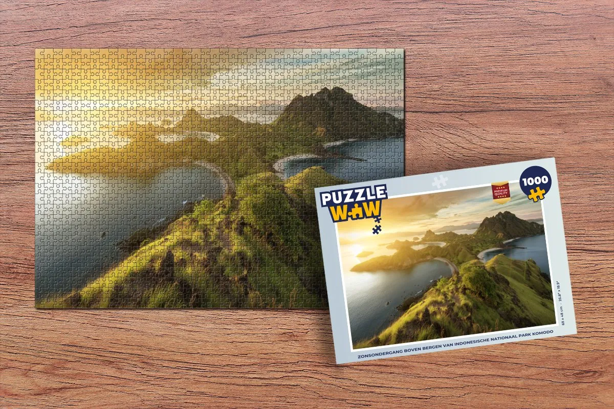 PuzzleWow Legpuzzel Zonsondergang Indonesië 1000 Stuks - Multicolor
