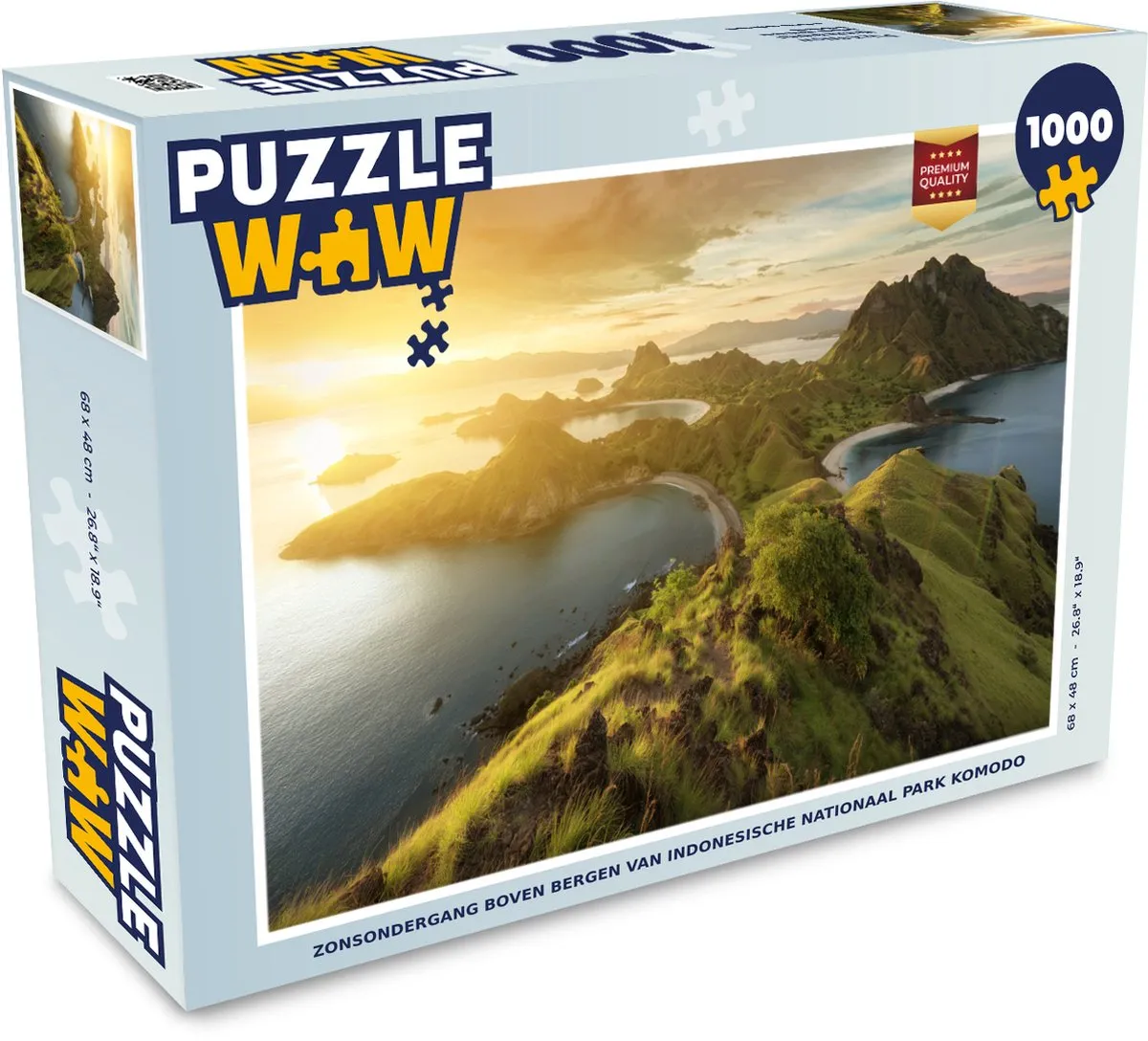 PuzzleWow Legpuzzel Zonsondergang Indonesië 1000 Stuks - Multicolor